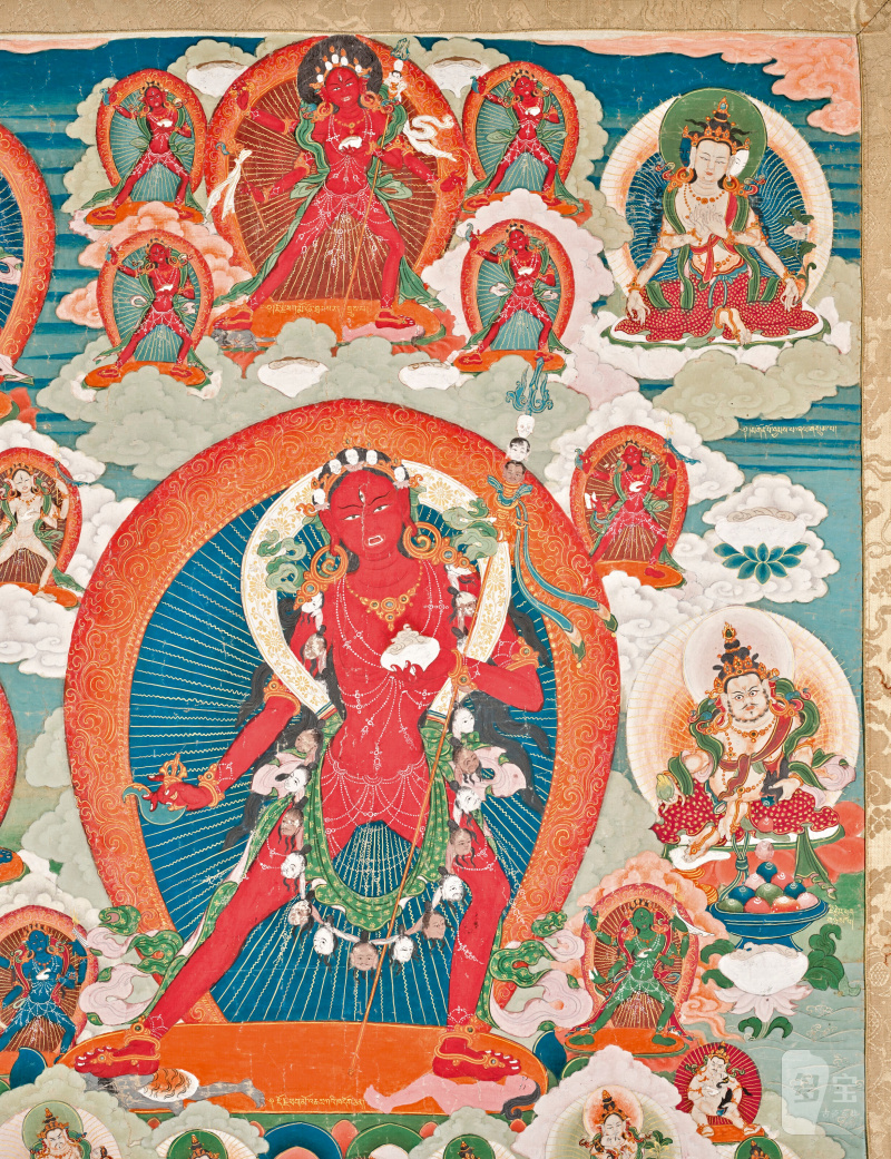 THANGKA REPRÉSENTANT VAJRAVARAHI  BHOUTAN, XVIIIE-XIXE SIÈCLE - 图6